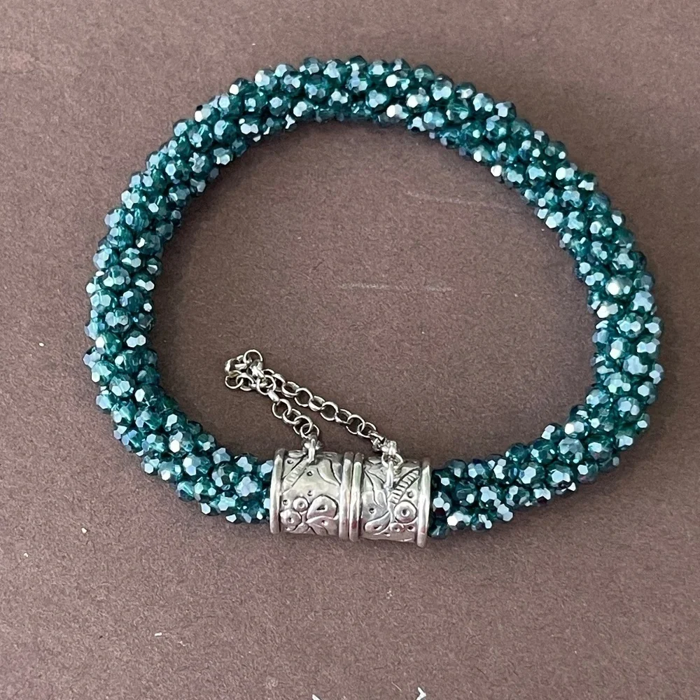 Silpada Silver Reversible Shell Turquoise Necklace -18 inch